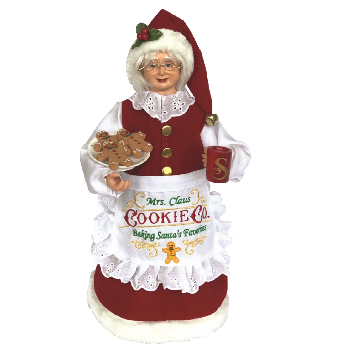 15 in. Mrs. Claus Cookie Co Santa