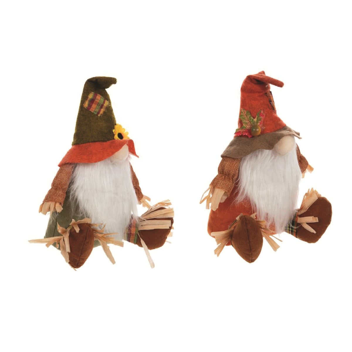 60006 10 in. Scarecrow Gnomes - Set of 2 -  Santas Workshop