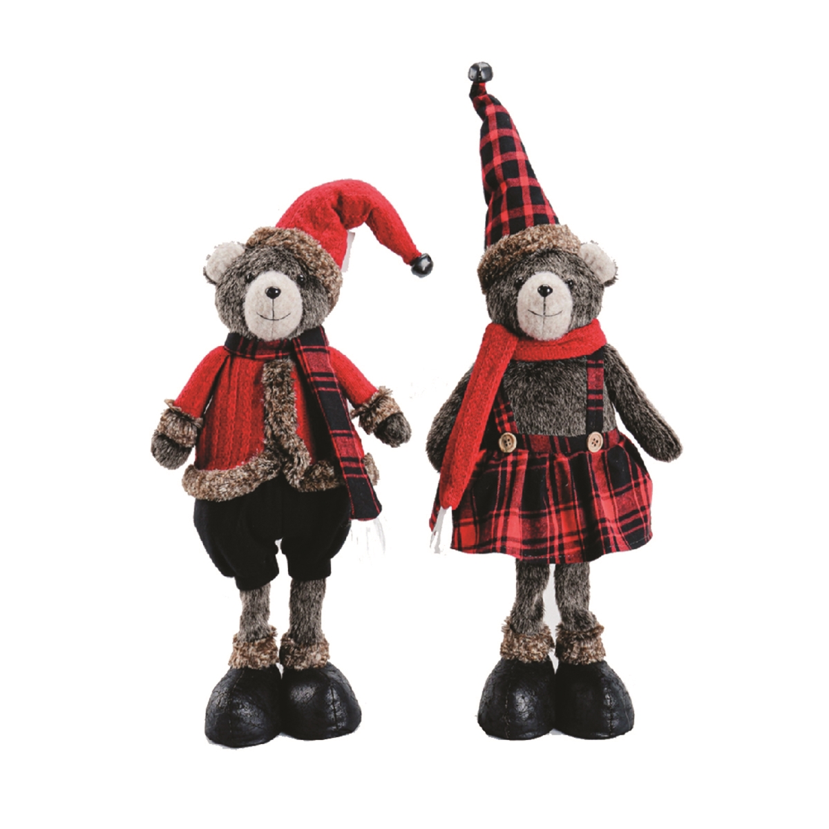 Picture of Santas Workshop 1971 19 in. Buffalo Plaid Bears - Set of 2