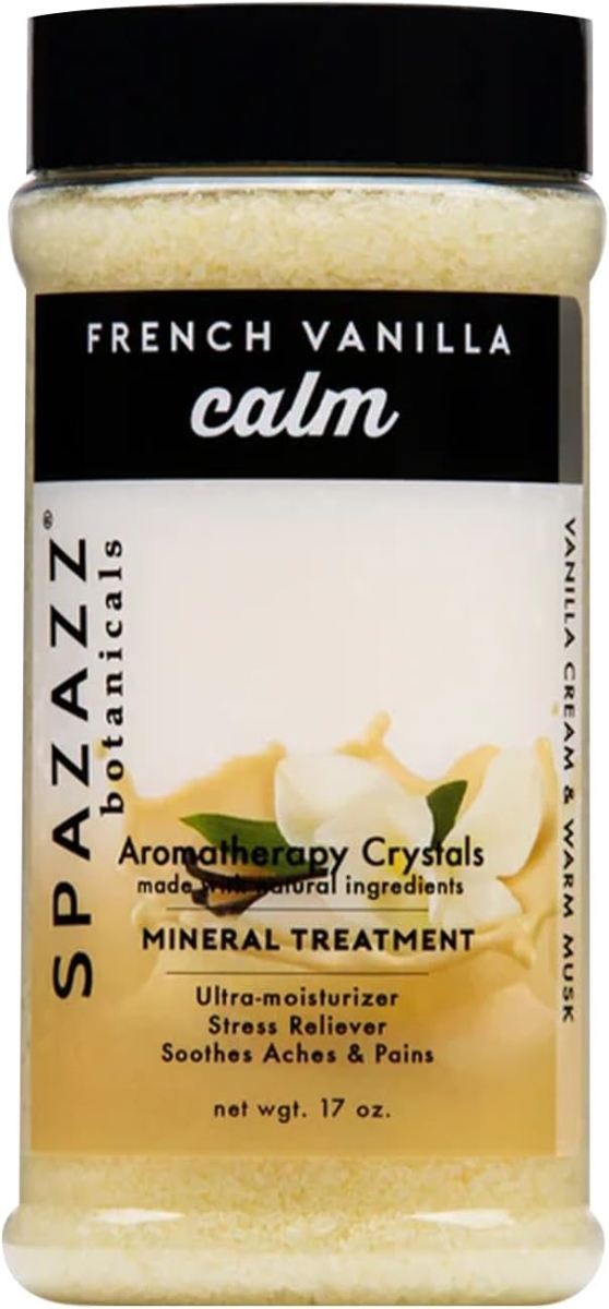 SPZ-102 17 oz Aromatherapy Spa & Bath Crystals, Warm French Vanilla Calm