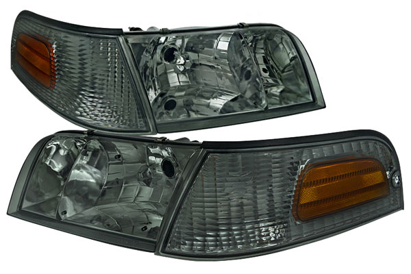 1998-2011 Ford Crown victoria Smoke Euro Headlight with Corner