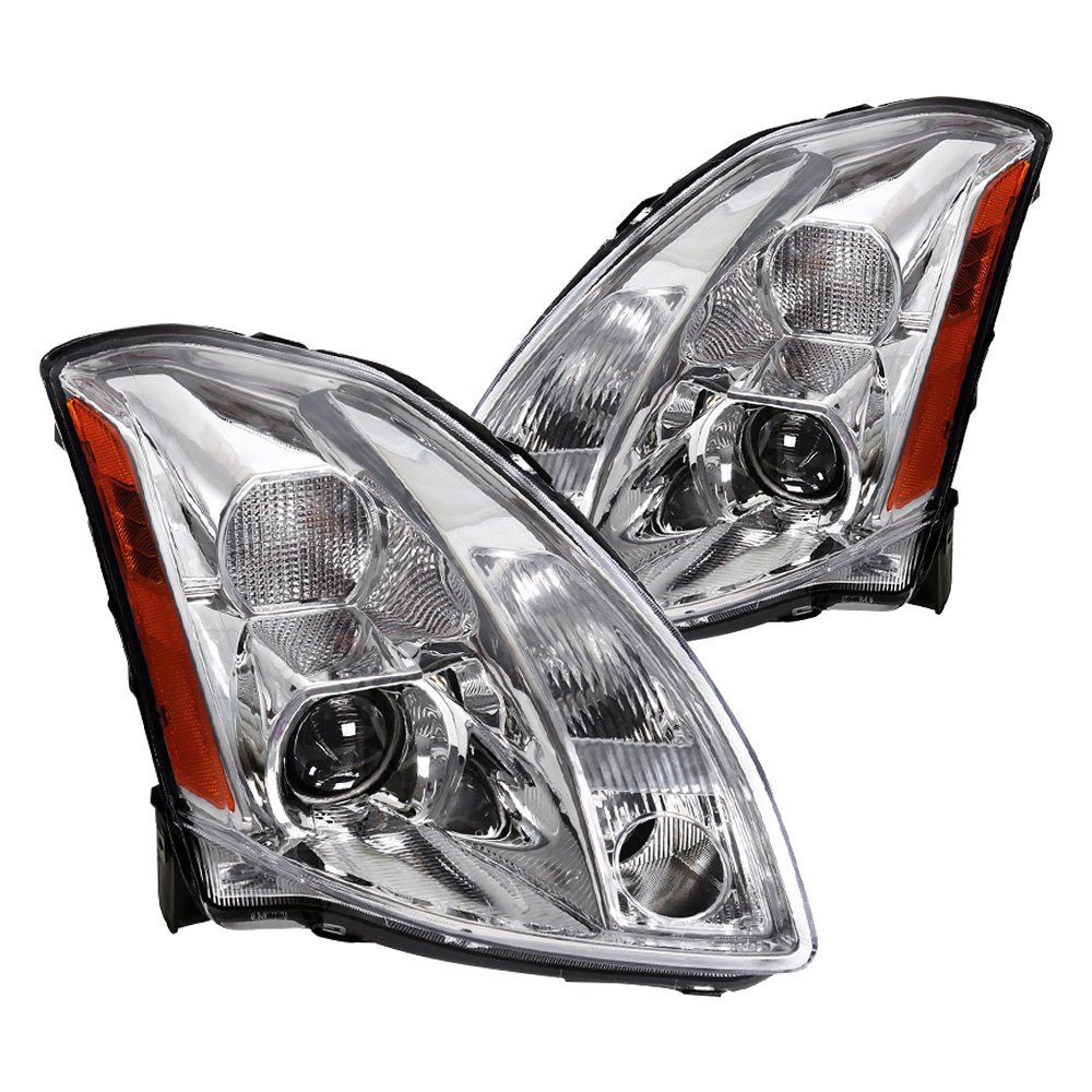 2LHP-MAX04-RS Projector Head Light for 2004-2006 Nissan Maxima, Chrome
