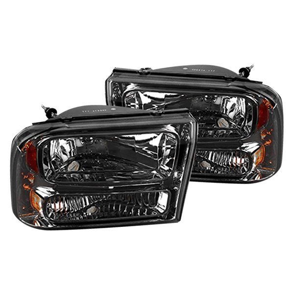 Euro Style Head Light with LED for 1999-2004 Ford F250, Smoke