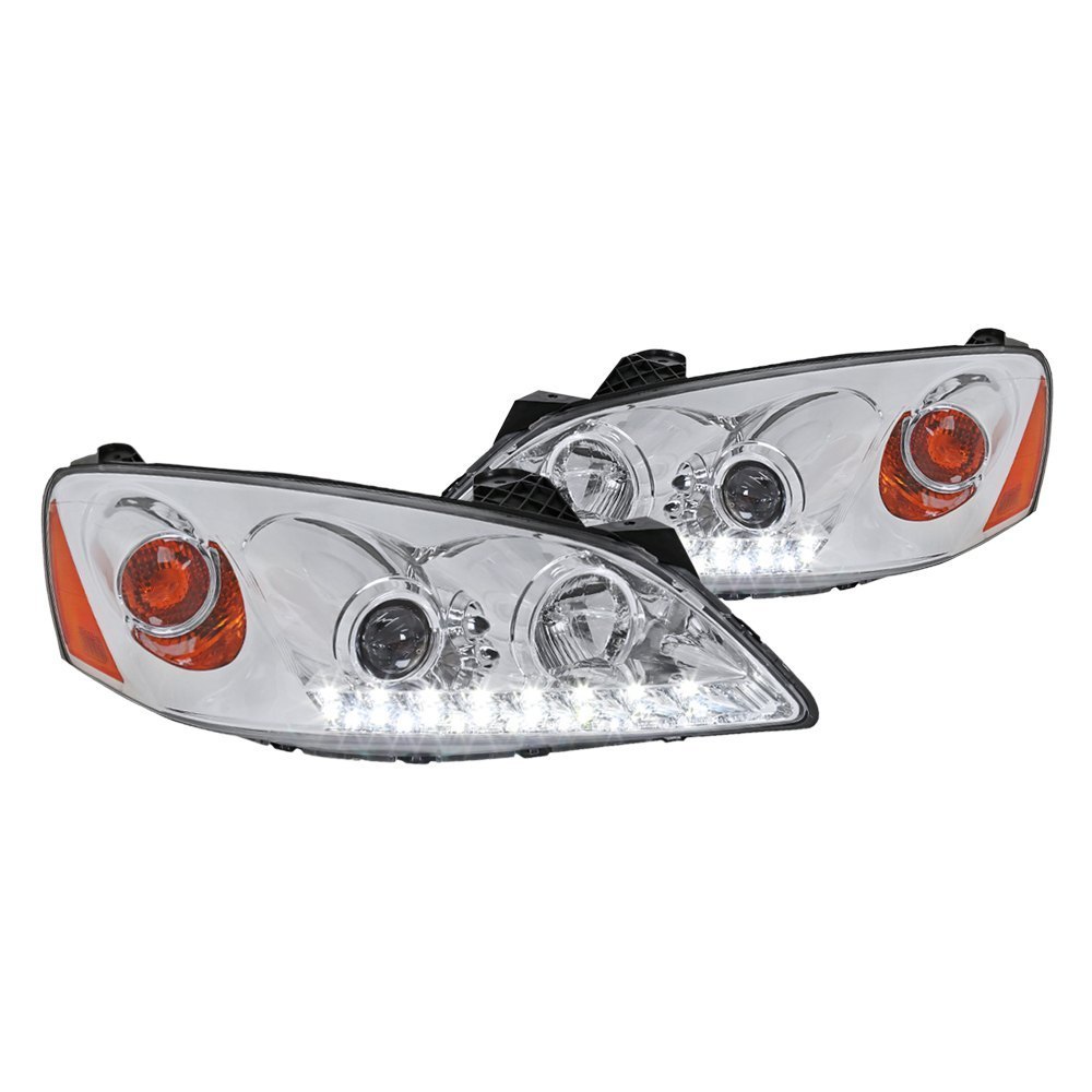 2LHP-G605-RS Projector Head Light for 2005-2010 Pontiac G6, Chrome