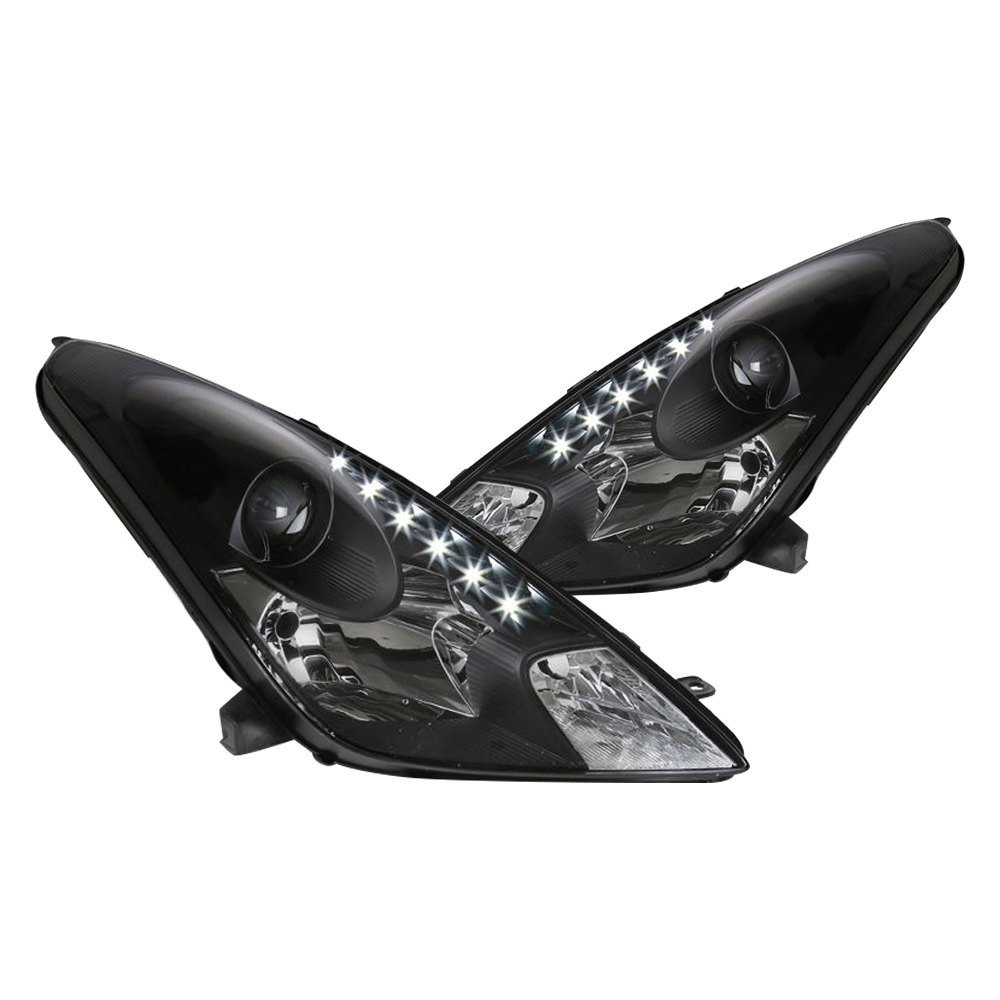 LHP-CEL00JM-RS Projector Head Light with LED Daytime Running Light for 2000-2005 Toyota Celica, Black