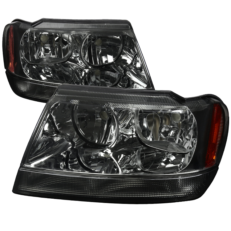 Euro Head Light for 1999-2004 Jeep Grand Cherokee - Smoke