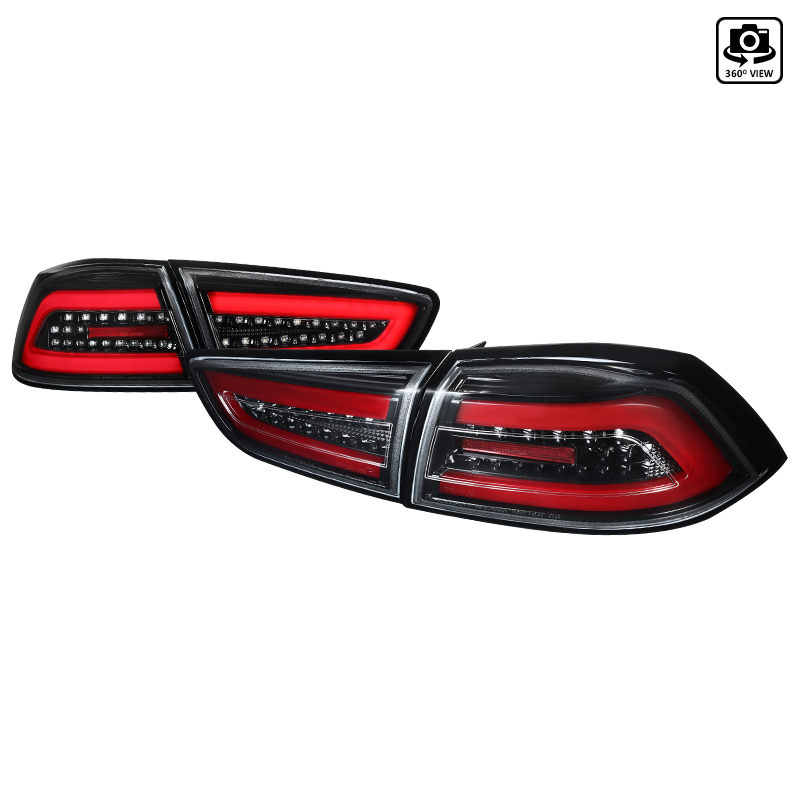 LT-EVO08BKLED-TM Evo X LED Tail Lights for 2008-2017 Mitsubishi Lancer - Glossy Black