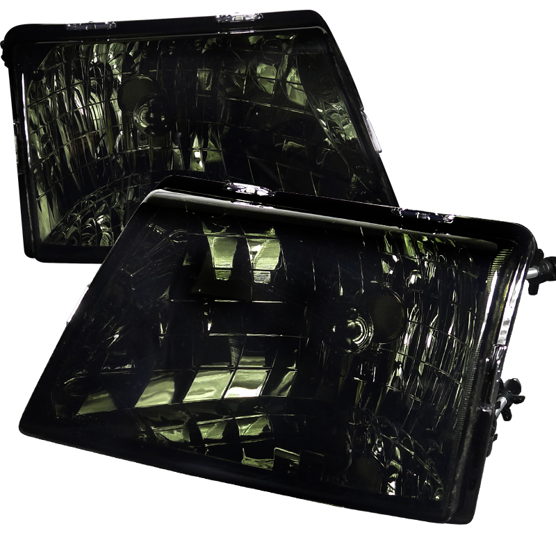 Euro Head-Light Housing Smoke LED for 1998-2001 Ford Ranger - Chrome