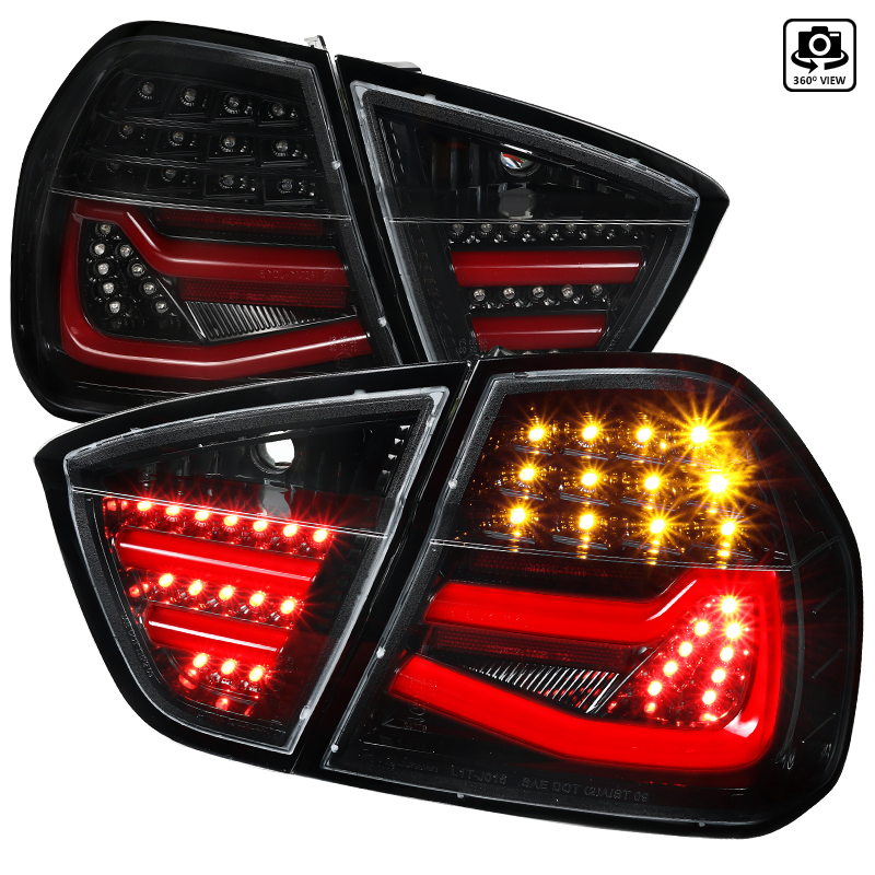 LT-E9005BKLED-TM LED Tail Lights for 2006-2008 BMW E90, 3 Series Sedan - Glossy Black