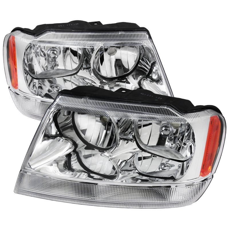 2LH-GKEE99-ABM Euro Head Light for 1999-2004 Jeep Cherokee - Chrome -  Spec D Tuning