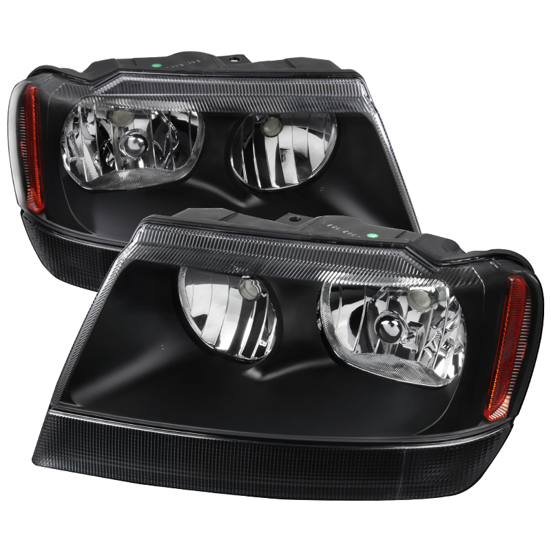 Euro Head Light for 1999-2004 Jeep Cherokee - Black