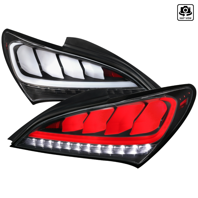 LT-GENS210JMLED-TM Sequential 2 Door LED Tail Lights for 2010-2015 Hyundai Genesis - Matte Black