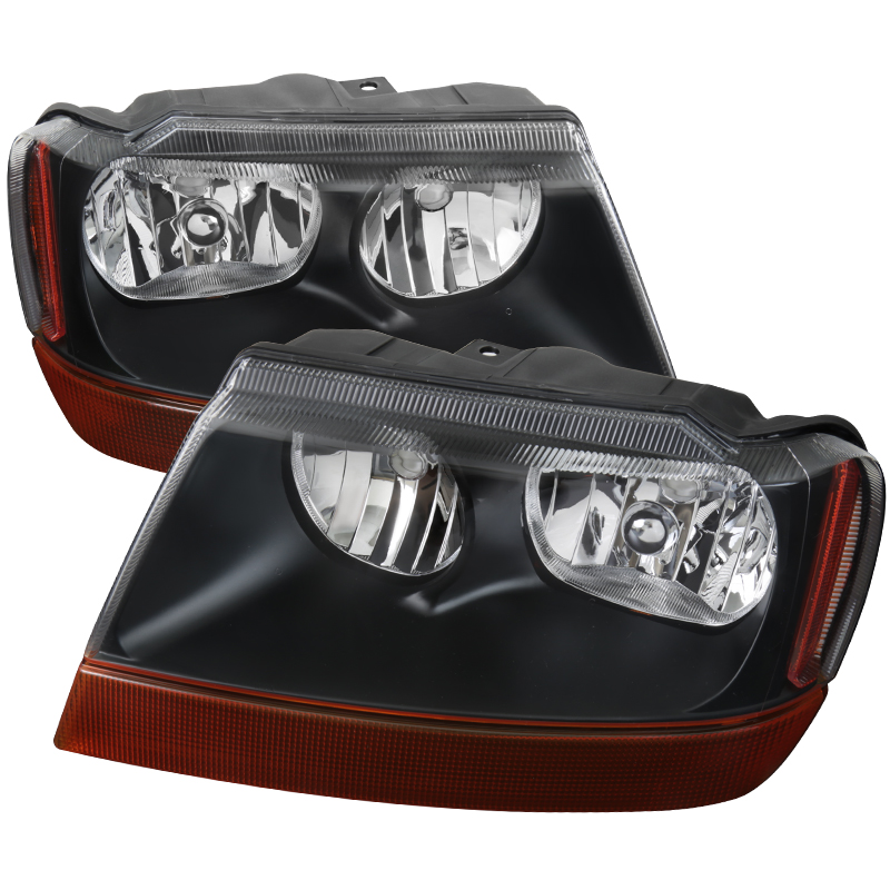 Euro Head Light for 1999-2004 Jeep Cherokee - Black
