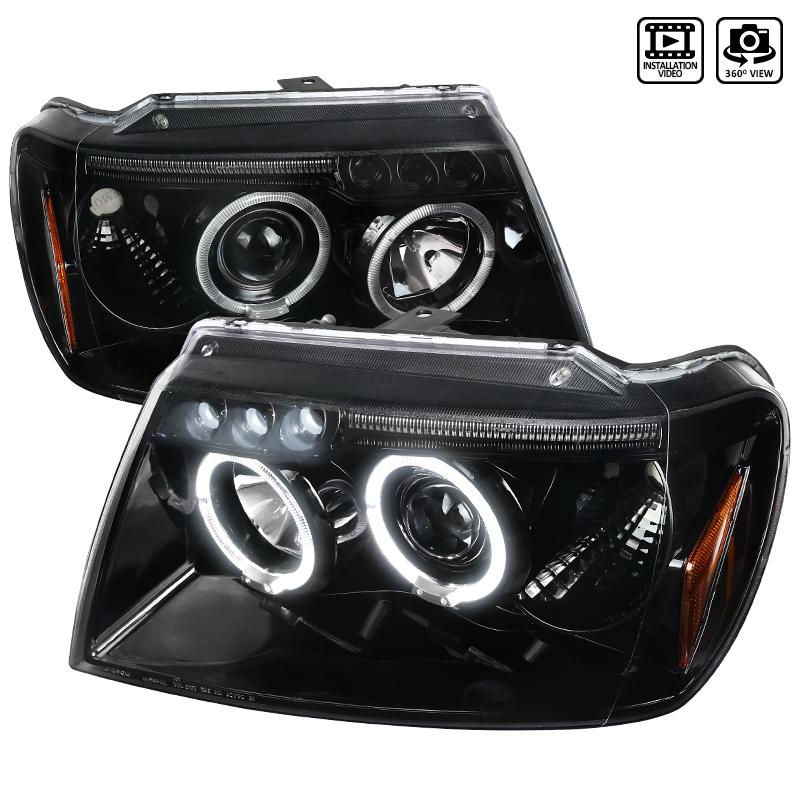 Projector Head-Light for 1999-2004 Jeep Grand Cherokee - Glossy Black