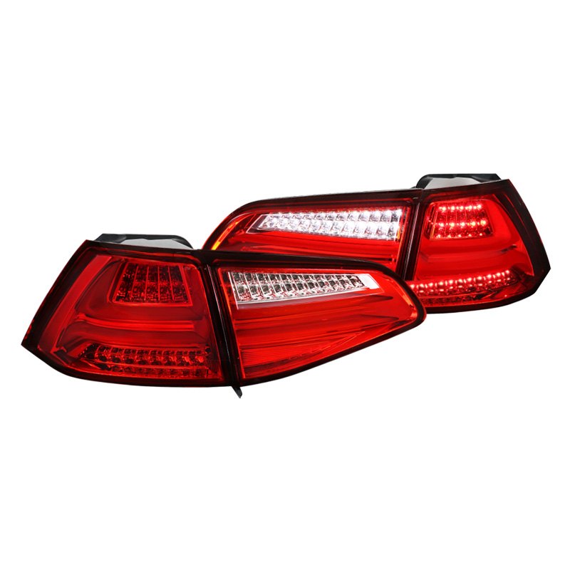 Red Fiber Optic LED Tail Lights for 2015 & Up Volkswagen Golf MK7