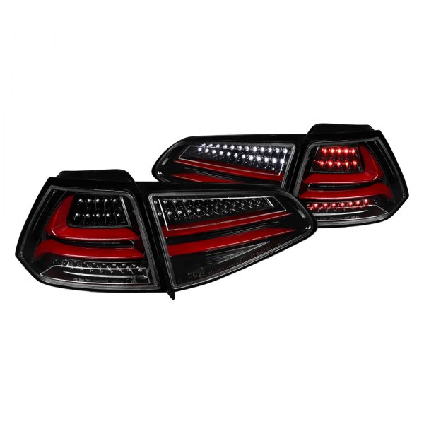 MK7 Glossy Black with Clear Lens LED Tail Lights for 2015-up Volkswagen Golf