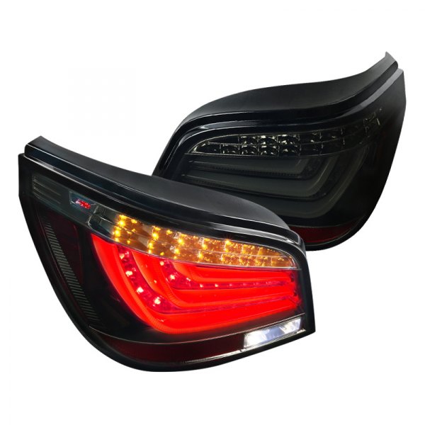 LT-E6008BBLED-TM 5-Series LED Tail Lights for 2008-2010 BMW E 60 - Glossy Black with Smoke Lens