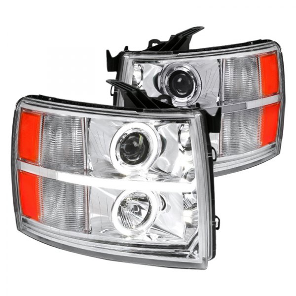 2LHP-SIV07-V2-RS LED Bar Projector Head Lights for 2007-2013 Chevy Silverado - Chrome