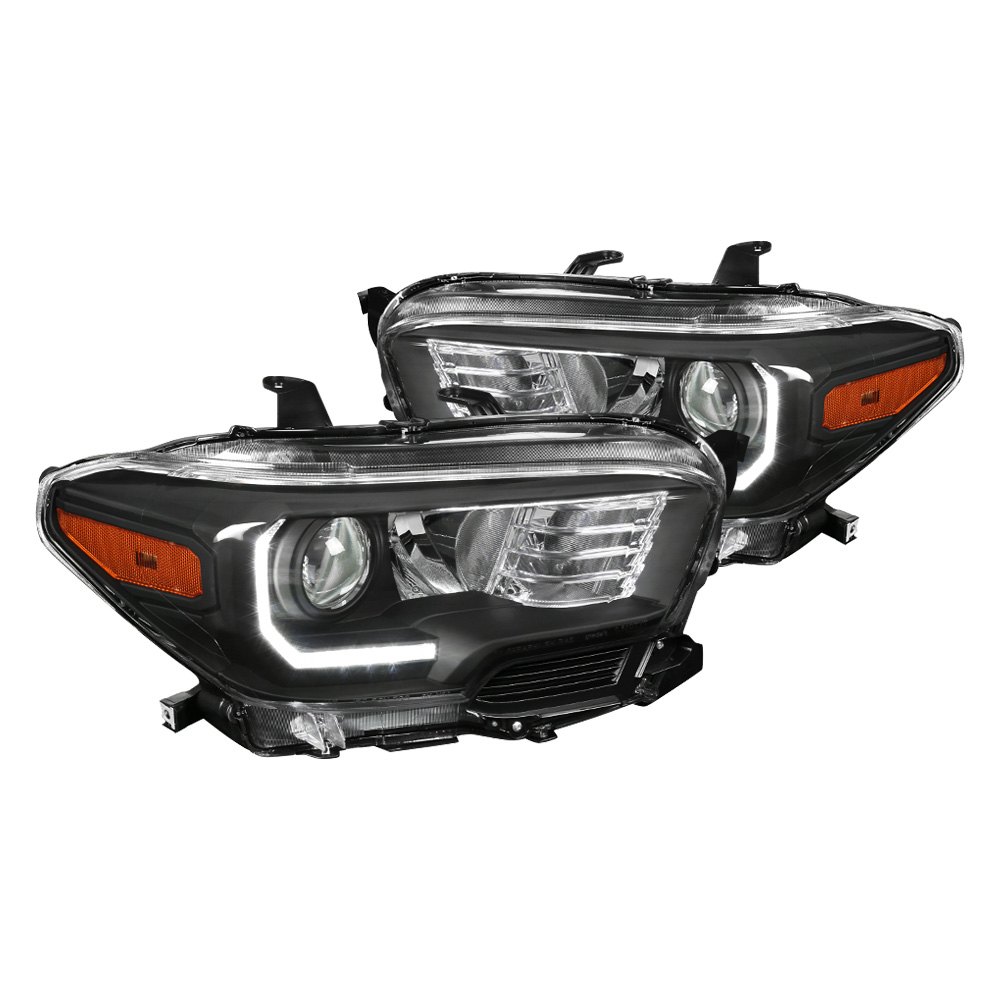 2LHP-TAC16JM-V2-GO Projector Headlights with LED for 2016-2018 Toyota Tacoma, Black