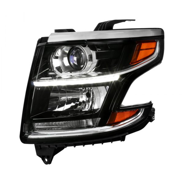 Black Left Side Factory Style Projector Headlight with LED for 2015-2018 Chevy Tahoe
