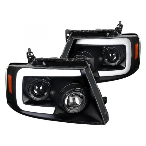 2LHP-F15004JM-SQ-RS Black Projector Headlight with Clear Lens for 2004-2008 Ford F150