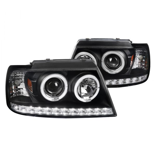 2LHP-EPOR02JM-TM Black Clear Lens Projector Headlights for 2002-2005 Ford Explorer