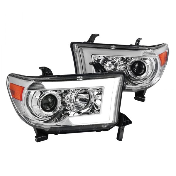 2LHP-TUN07-SQ-RS Chrome Amber Reflector with Projector Headlights for 2008-2014 Toyota Sequoia