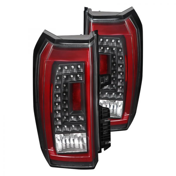 Black Housing Clear Lens ith Red LED Tail Lights for 2015-2020 GMC Yukon Denali