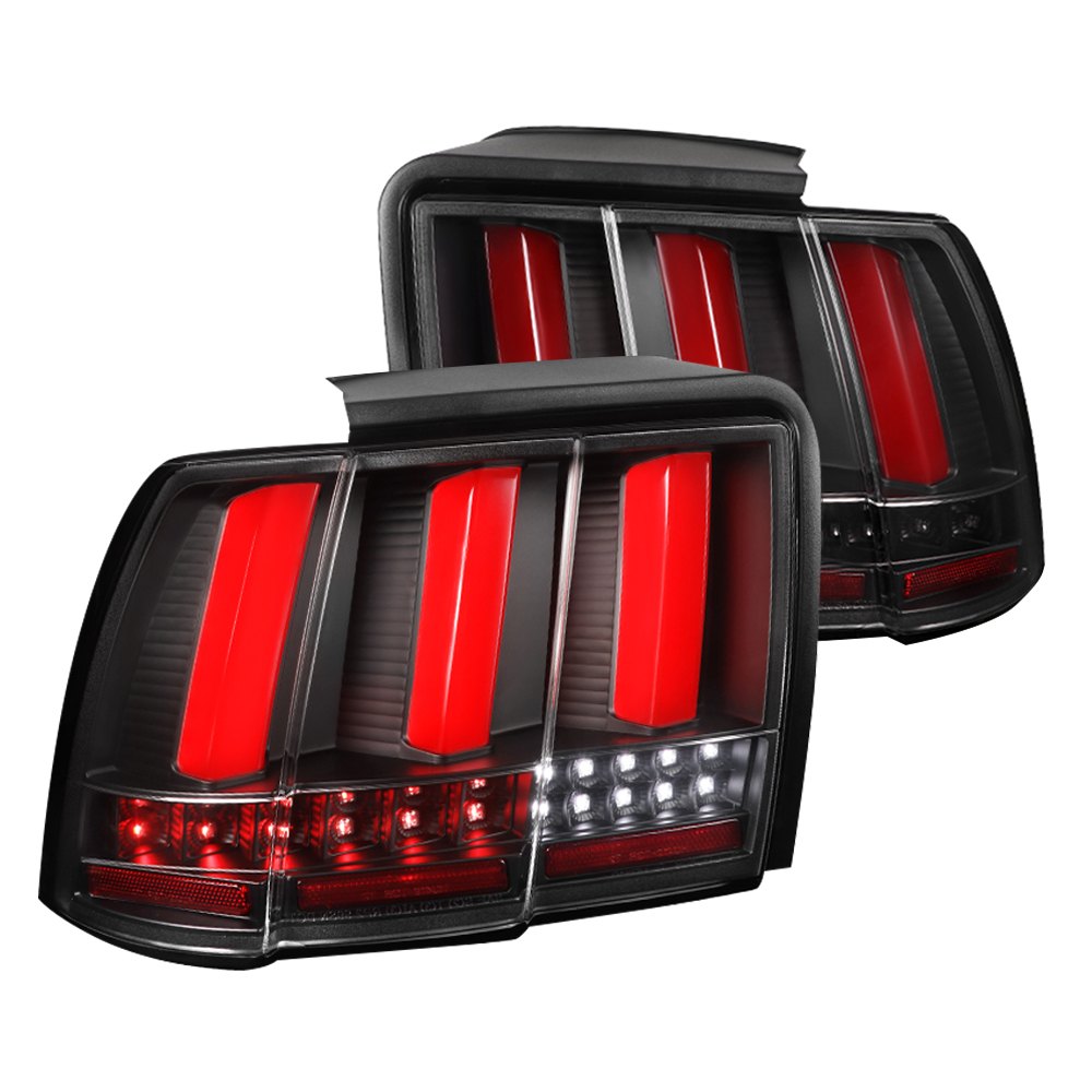 LT-MST99JRLED-SQ-TM Black Housing Clear Lens Sequential LED Tail Light with Red Light Bar