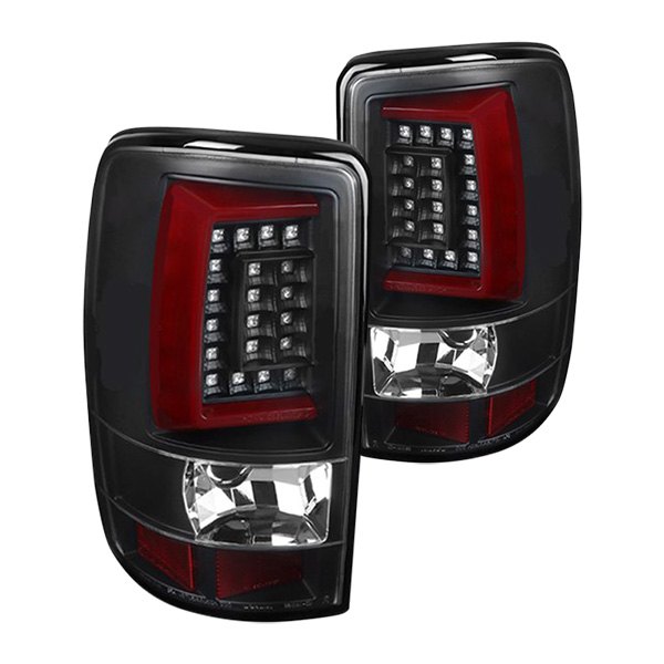 LT-DEN00JRLED-G2-TM Black Housing with Clear Len Red LED Tail Lights for 2000-2006 Chevy Tahoe