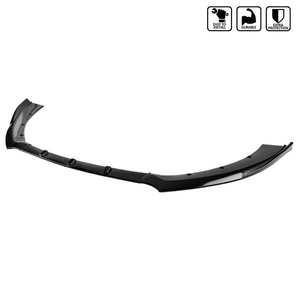 LPF-MST15GB-AK Glossy Black Ploy Front Bumper Lip for 2015-2020 Ford Mustang