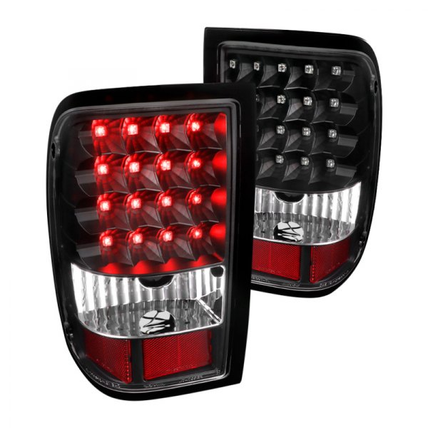 Black Housing with Clear Lens LED Tail Lights for 2006-2011 Ford Ranger