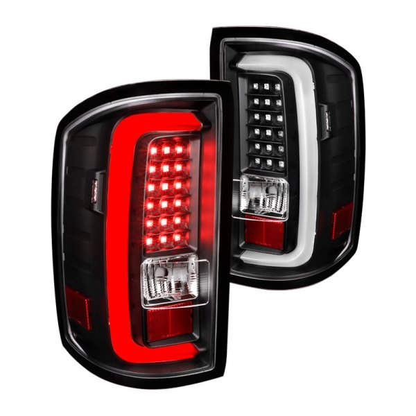 LT-SIE14JMLED-V2-TM Black Housing with Clear Lens LED Tail Lights for 2014-2016 GMC Sierra 1500