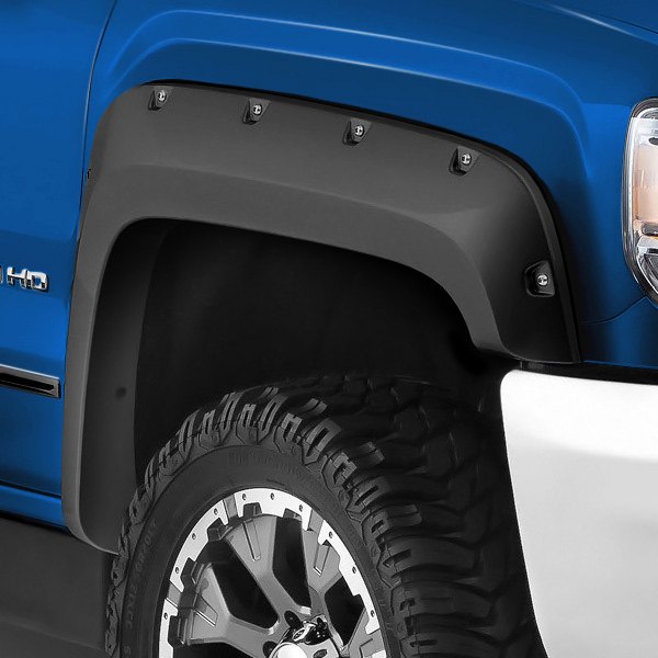 FDF-SIV07V2-PK-MP Black Pocket Front & Rear Fender Flares for 2007-2013 Chevy Silverado 1500