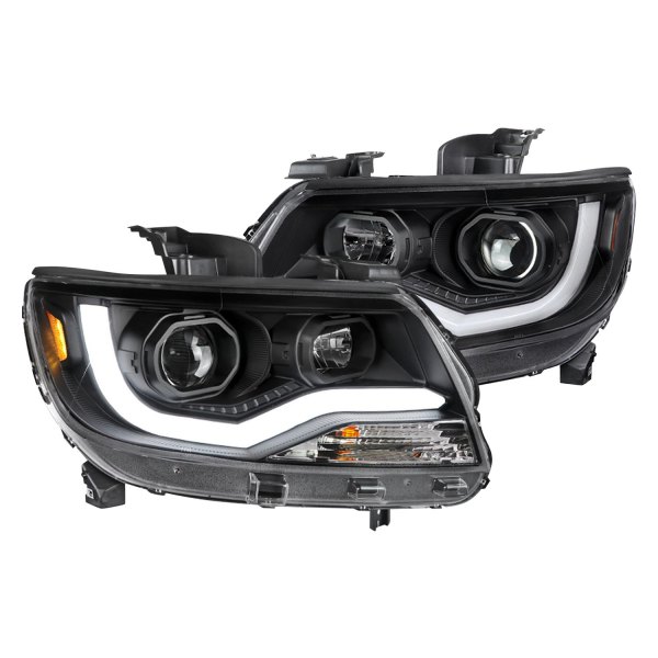 2LHP-COL15JM-TM Matte Black with Clear Lens LED Projector Headlights for 2015-2020 Chevy Colorado