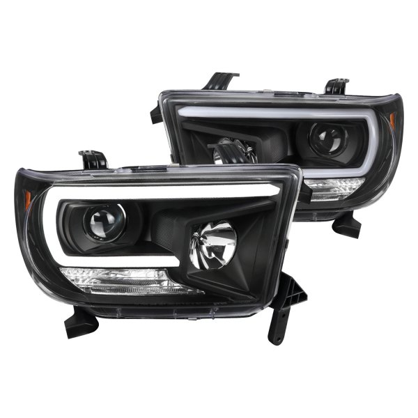 2LHP-TUN07JM-G2-TM Matte Black Housing Clear Lens LED Tube Projector Headlights for 2008-2017 Toyota Sequoia