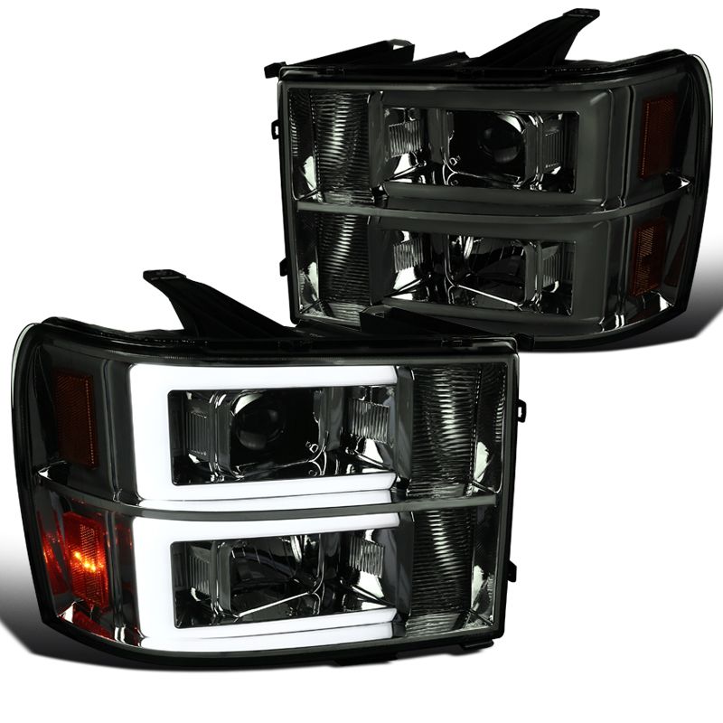 2LHP-SIE07G-RS Smoke Lens Projector Headlight for 2007-2013 GMC Sierra 1500-1500 HD-2500HD-3500HD