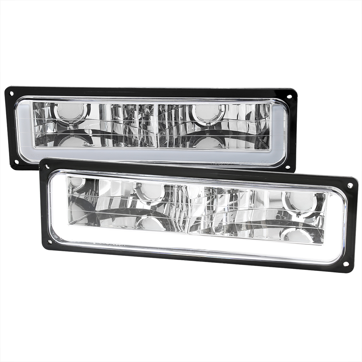 Bumper Light with LED Bar Chrome Housing & Clear Lens for 1992-1994 Chevy Blazer
