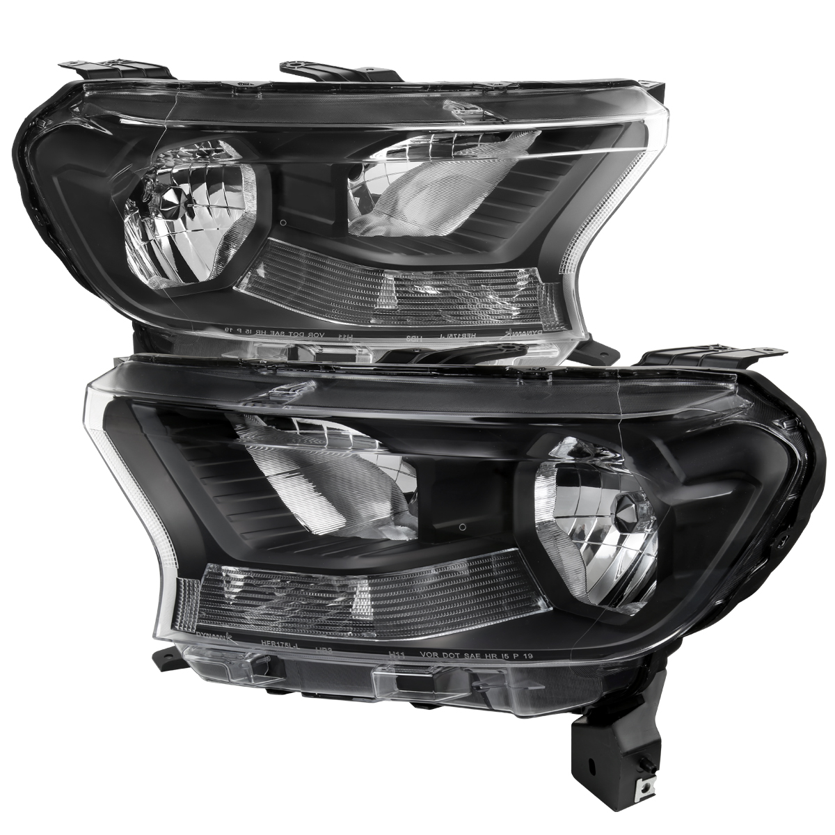 LH-RAN19JM-RS XL & XLT Models OE Style Halogen Headlight with Black Housing & Clear Lens for 2019-2023 Ford Ranger