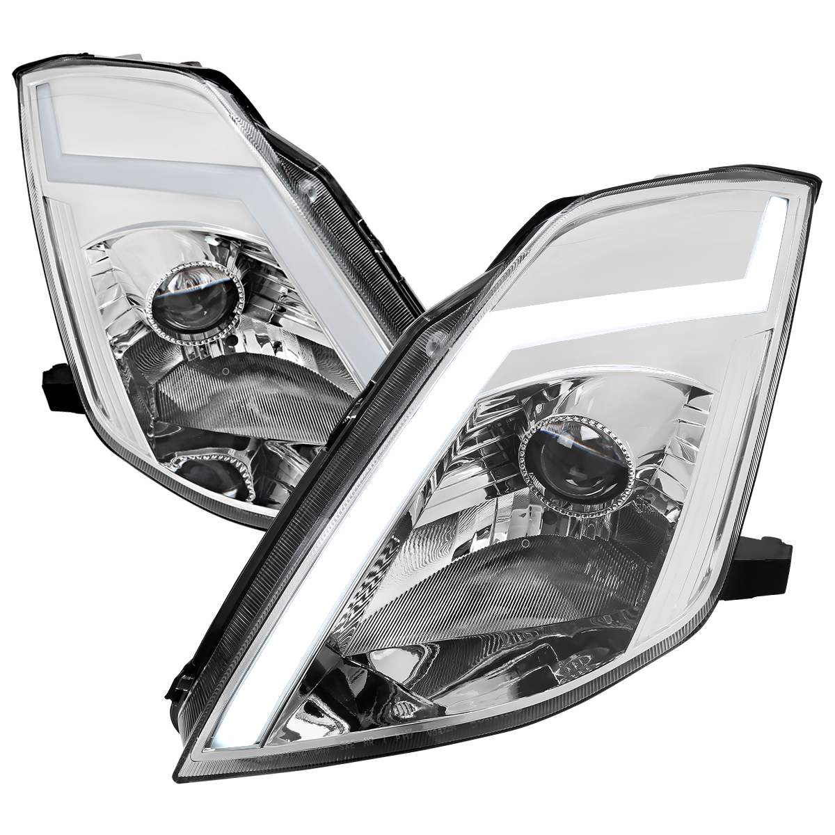 LHP-350Z03-SQ-RS OE Hid Models Projector Headlight with Chrome Housing & Clear Lens for 2003-2005 Nissan 350Z