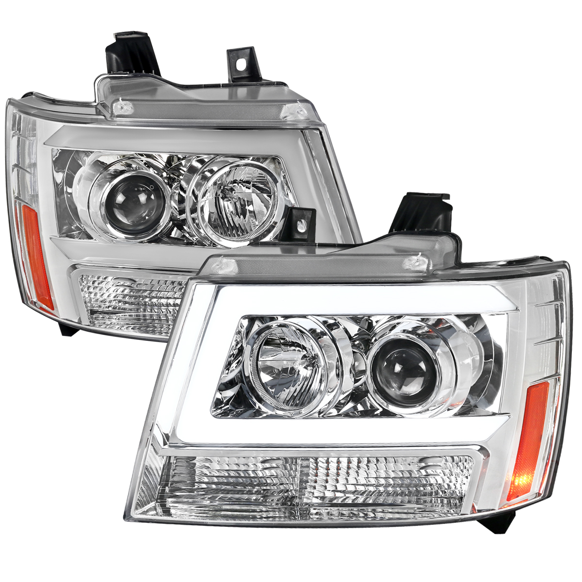 Chrome C Bar Projector Headlight for 2007-2013 Chevy Avalanche