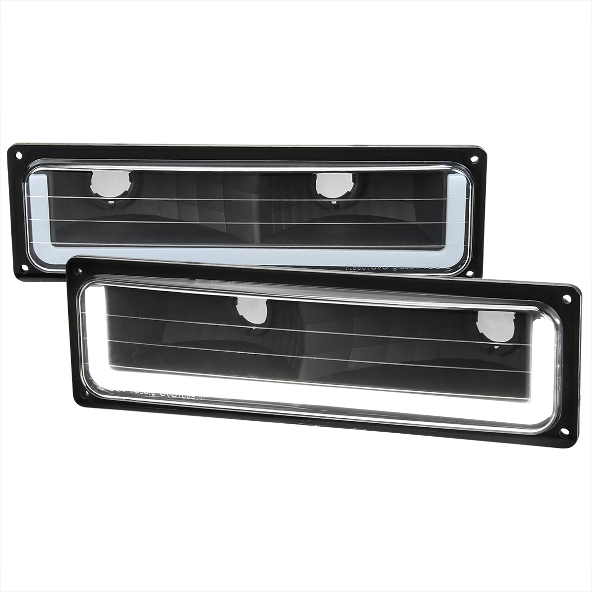 Bumper Light with LED Bar Matte Black Housing & Clear Lens for 1992-1994 Chevy Blazer