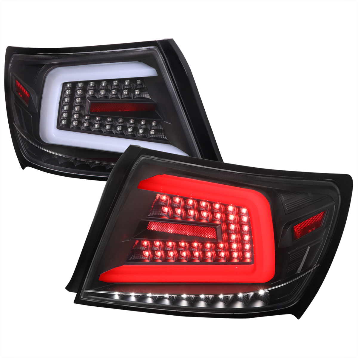 Matte Black Housing & Clear Lens Sedan LED Light Bar with Switchback Sequential Turn Signal White LED Bar for 2012-2014 Subaru WRX