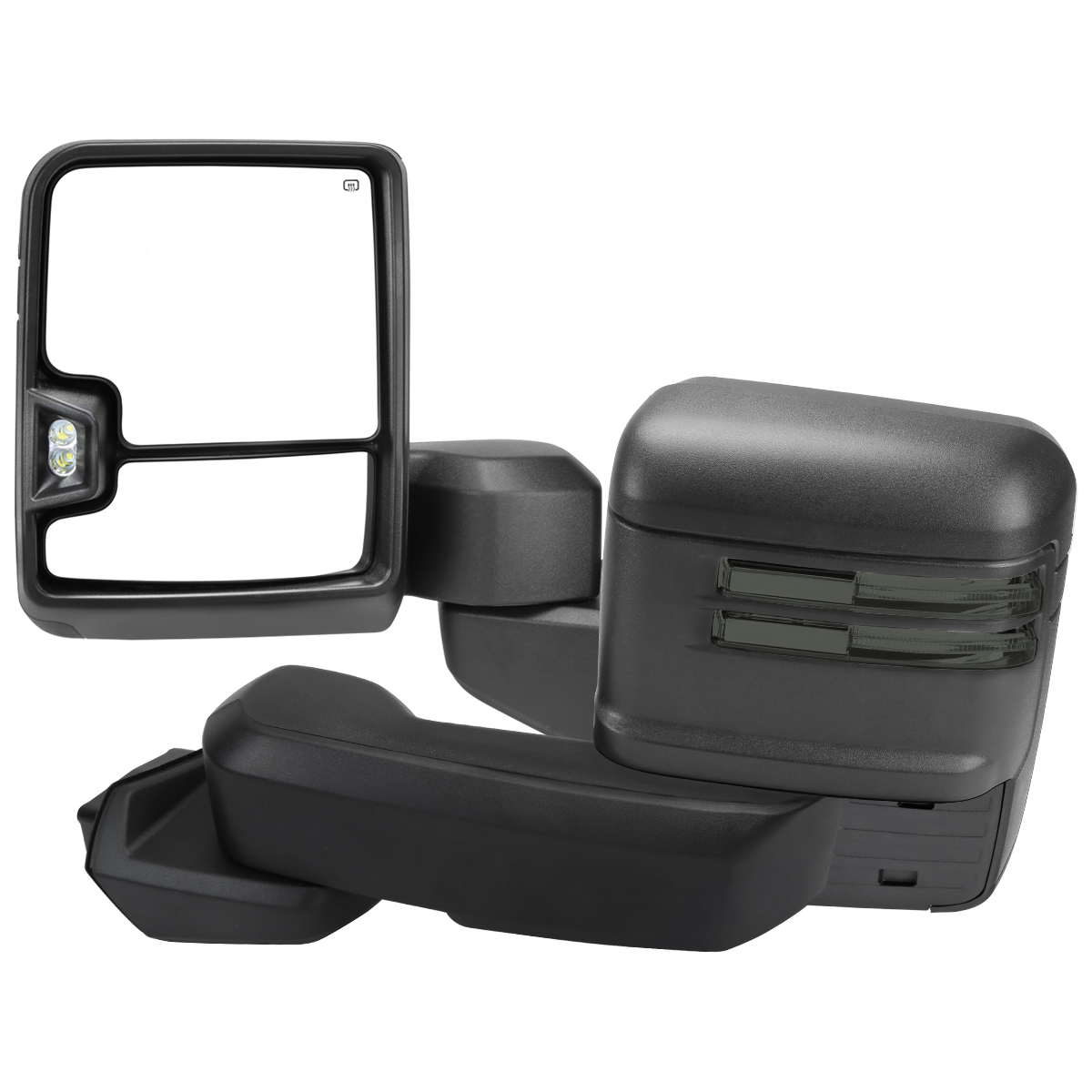 Matte Black Power Heated Towing Mirror with Smoked Turn Signal-Temperture Sensor Puddle Reverse Lamp for 2019-2022 Chevy Silverado 1500