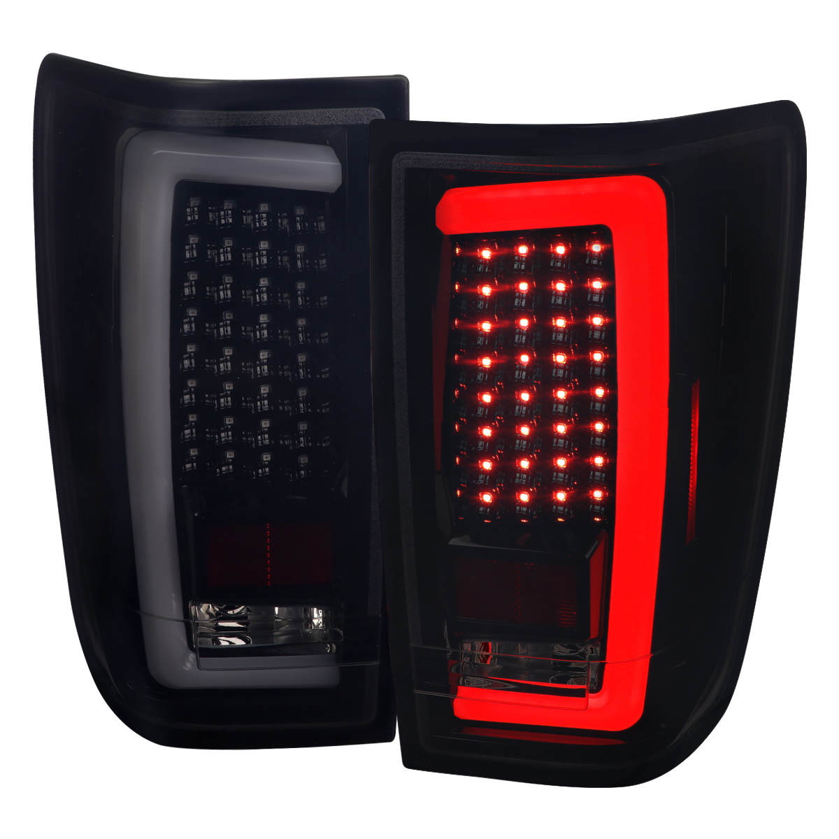 LT-TIT04BBLED-G2-TM LED Bar Tail Lights with Glossy Black Housing & Smoked Lens for 2004-2015 Nissan Titan