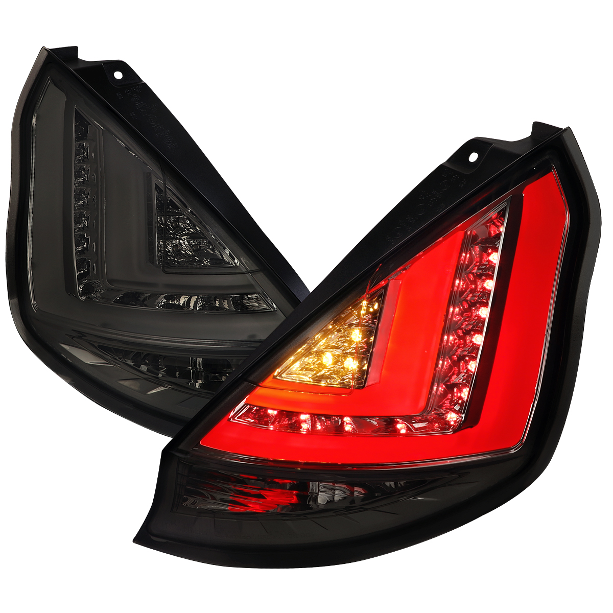 LED Tail Lights with Chrome Housing Smoked Lens for 2014-2019 Ford Fiesta