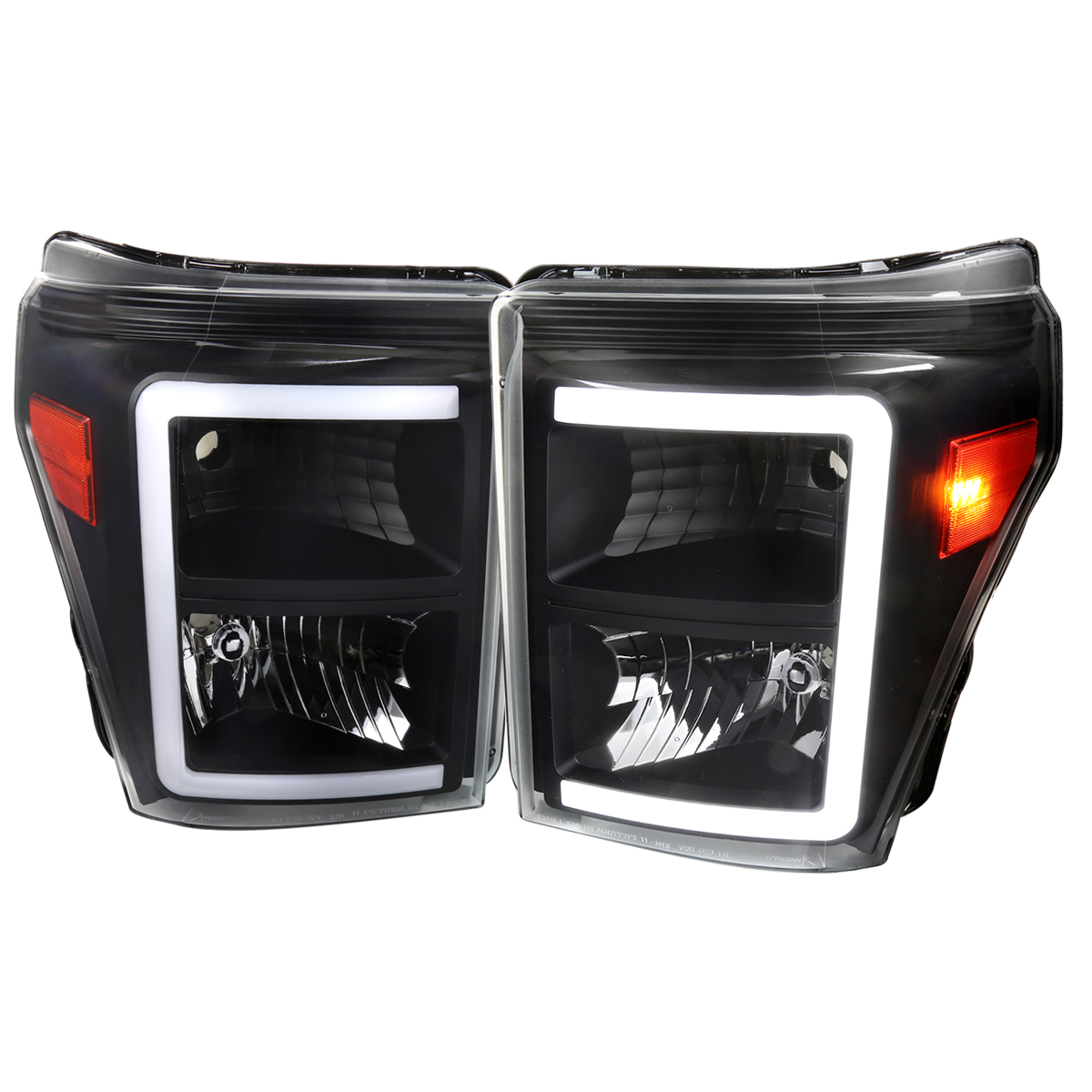 2LH-F25011JM-G3-RS Lighting Effect LED Light Bar Headlight with Matte Black Housing & Clear Lens for 2011-2016 Ford F-250