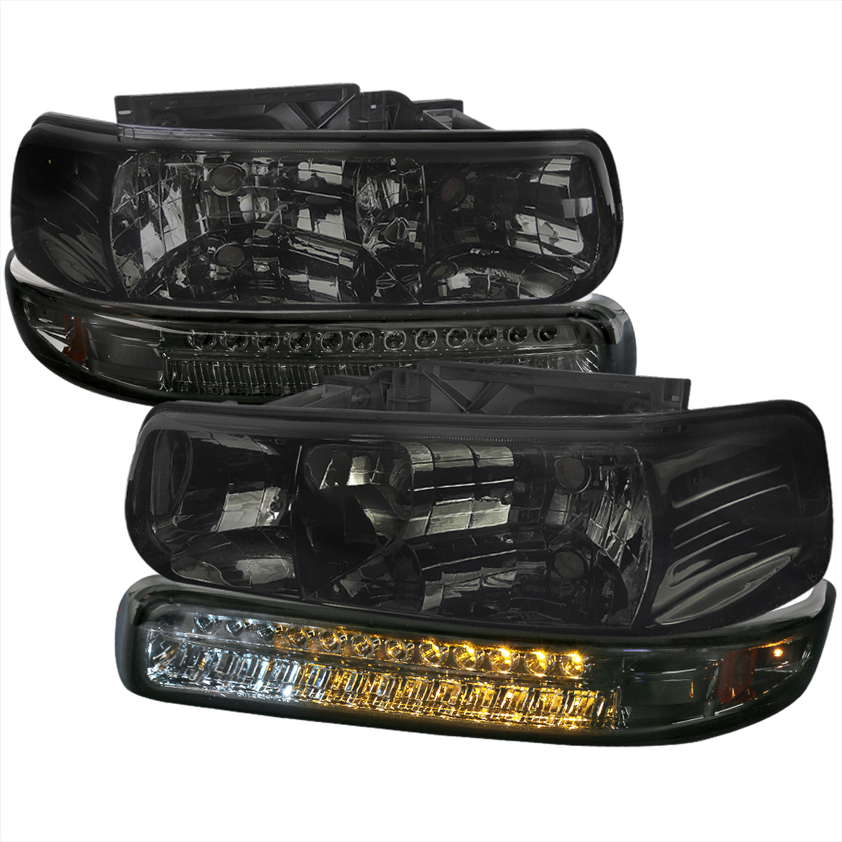 Headlight with LED Signal Light Combo for 1999-2002 Chevy Silverado 1500