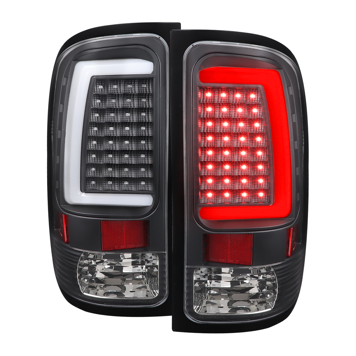 LED C-Bar Tail Lights with Clear Lens & Matte Black Housing for 2007-2013 GMC Sierra 1500