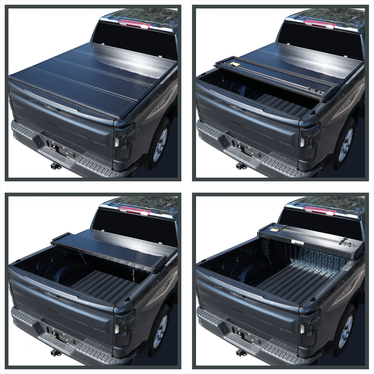TC4H-TUN07-55-SP 5.5 ft. Crew Max Bed Hard Quad Fold Tonneau Cover for 2007-2019 Toyota Tundra